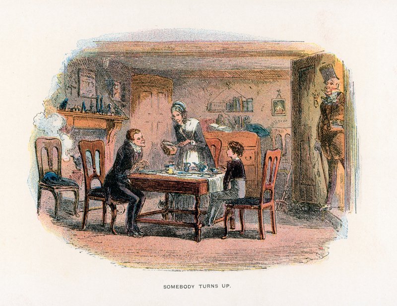 Ilustração para David Copperfield de Hablot Knight Browne