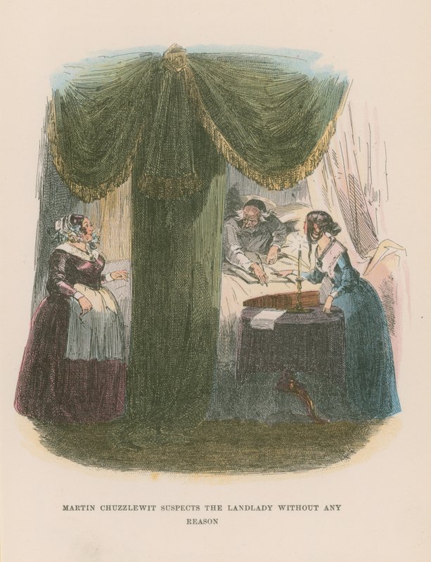 Ilustração para Martin Chuzzlewit de Hablot Knight Browne