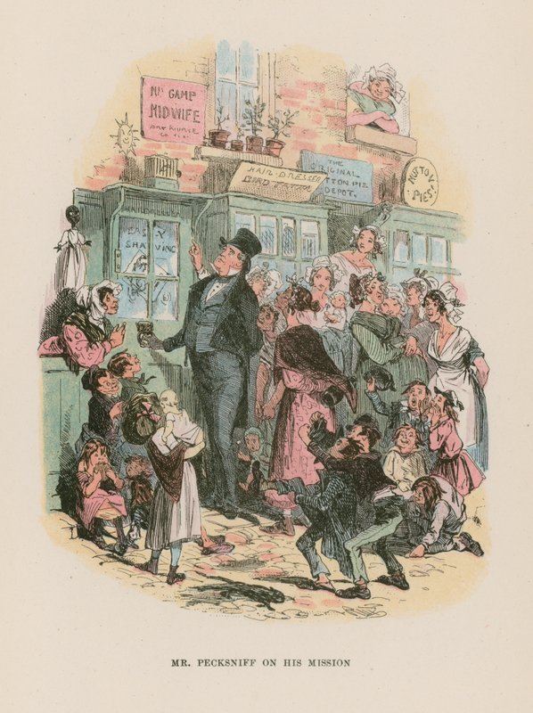 Ilustração para Martin Chuzzlewit de Hablot Knight Browne