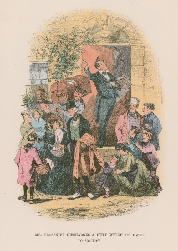 Ilustração para Martin Chuzzlewit de Hablot Knight Browne