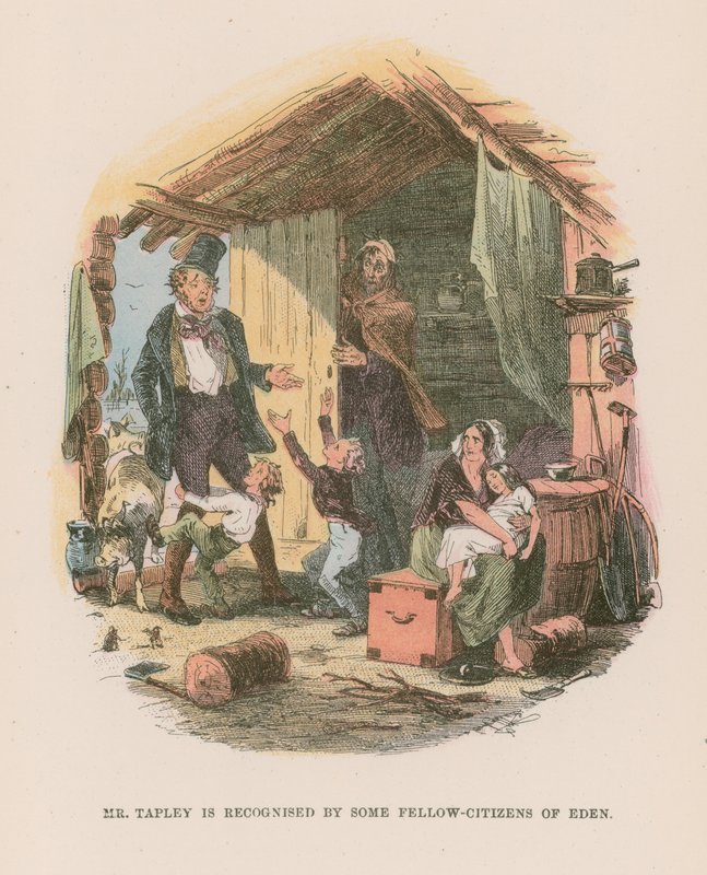 Ilustração para Martin Chuzzlewit de Hablot Knight Browne
