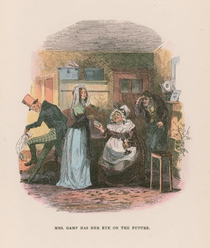 Ilustração para Martin Chuzzlewit de Hablot Knight Browne