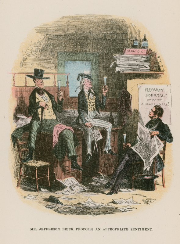 Ilustração para Martin Chuzzlewit de Hablot Knight Browne