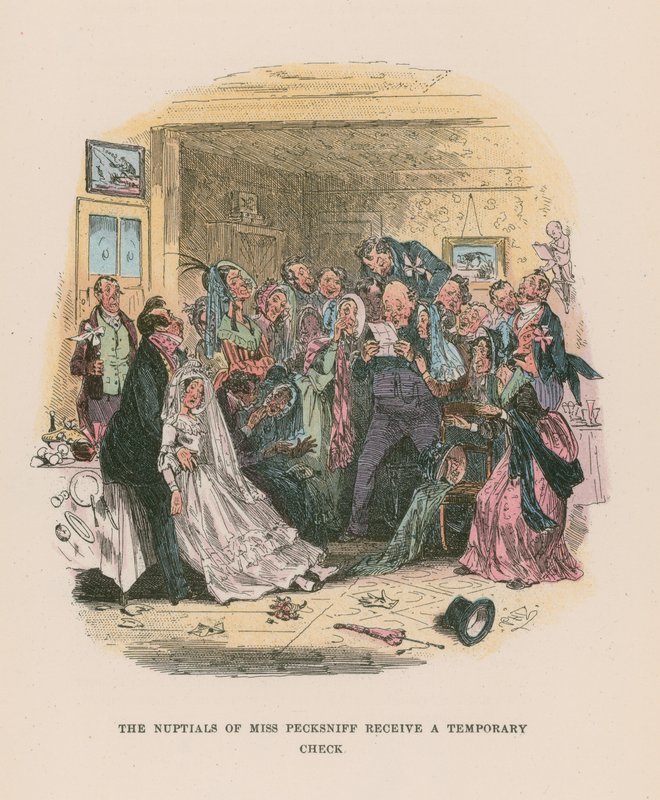 Ilustração para Martin Chuzzlewit de Hablot Knight Browne