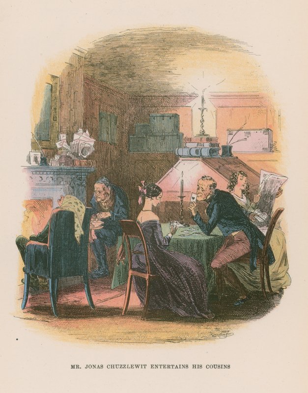 Ilustração para Martin Chuzzlewit de Hablot Knight Browne