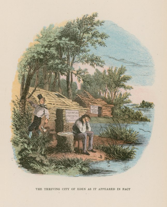 Ilustração para Martin Chuzzlewit de Hablot Knight Browne