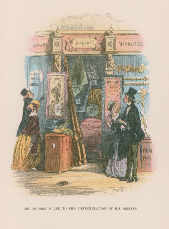 Ilustração para Martin Chuzzlewit de Hablot Knight Browne