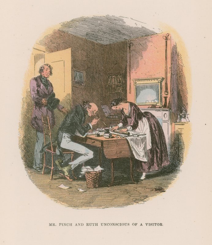 Ilustração para Martin Chuzzlewit de Hablot Knight Browne