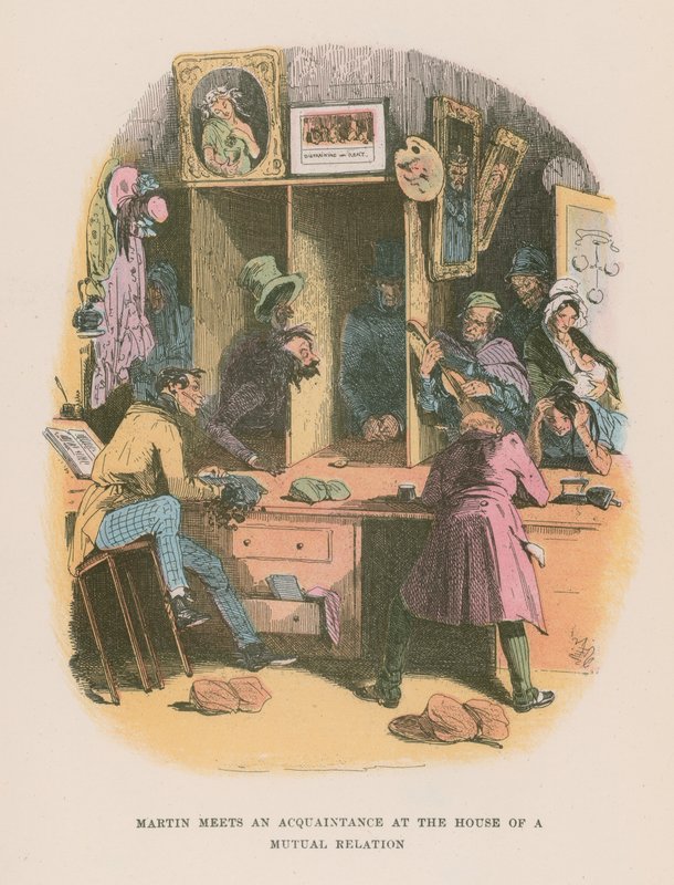 Ilustração para Martin Chuzzlewit de Hablot Knight Browne