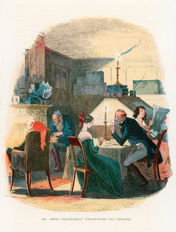 Ilustração para Martin Chuzzlewit de Hablot Knight Browne