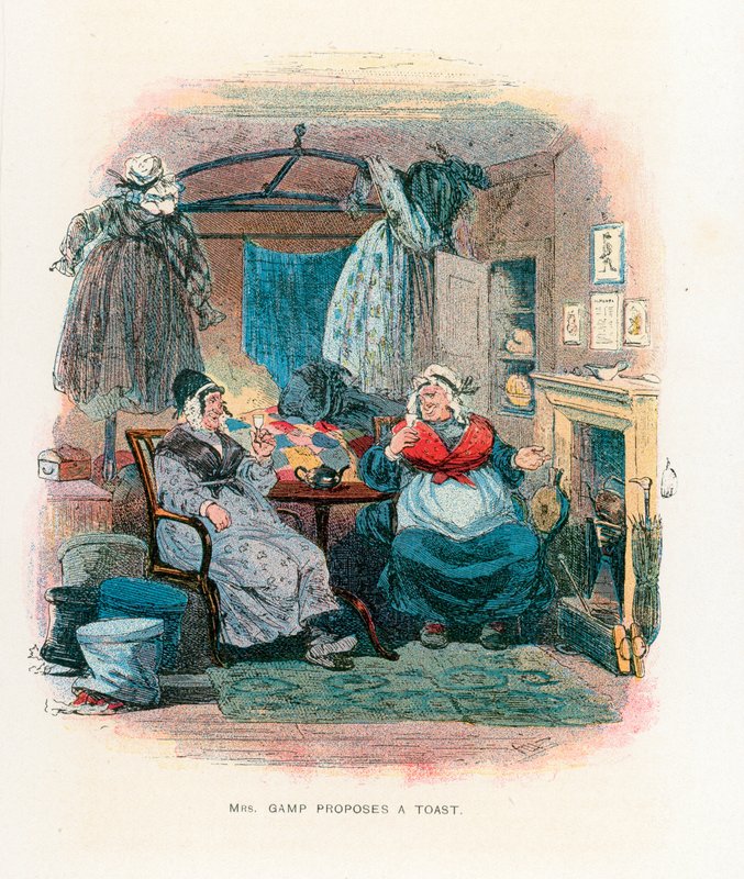 Ilustração para Martin Chuzzlewit de Hablot Knight Browne