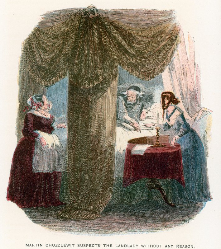 Ilustração para Martin Chuzzlewit de Hablot Knight Browne