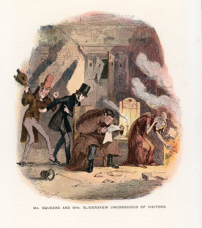 Ilustração para Nicholas Nickleby de Hablot Knight Browne