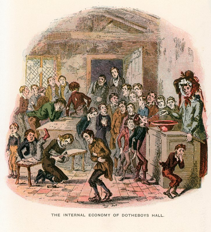 Ilustração para Nicholas Nickleby de Hablot Knight Browne