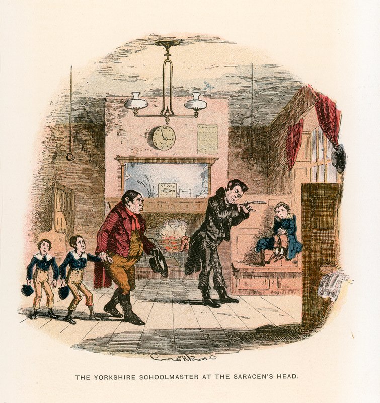 Ilustração para Nicholas Nickleby de Hablot Knight Browne