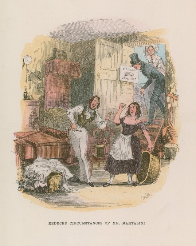 Ilustração para Nicholas Nickleby de Hablot Knight Browne