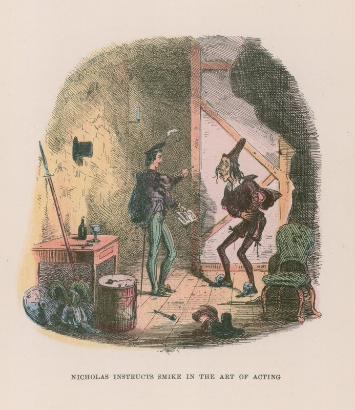 Ilustração para Nicholas Nickleby de Hablot Knight Browne