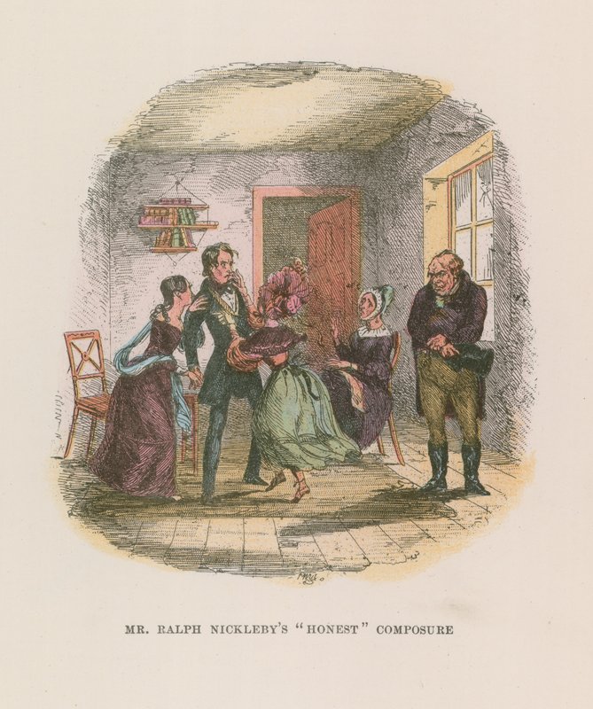 Ilustração para Nicholas Nickleby de Hablot Knight Browne