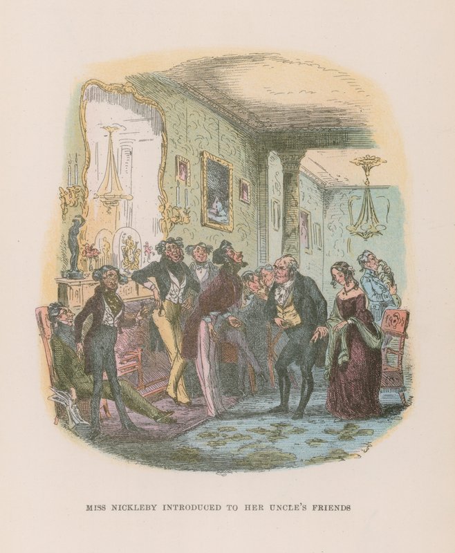Ilustração para Nicholas Nickleby de Hablot Knight Browne