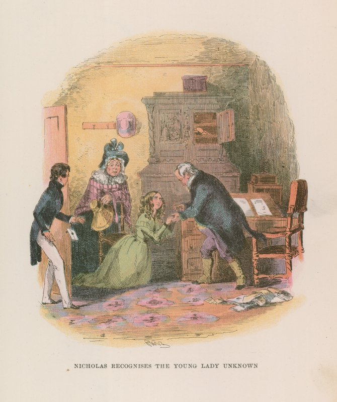 Ilustração para Nicholas Nickleby de Hablot Knight Browne