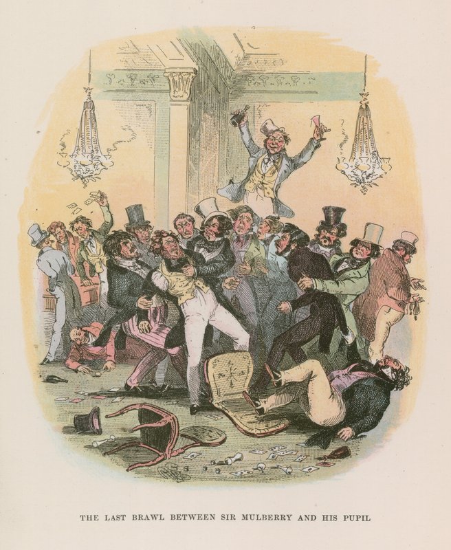 Ilustração para Nicholas Nickleby de Hablot Knight Browne