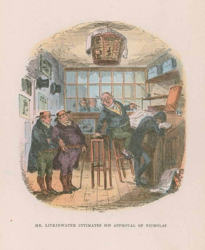 Ilustração para Nicholas Nickleby de Hablot Knight Browne