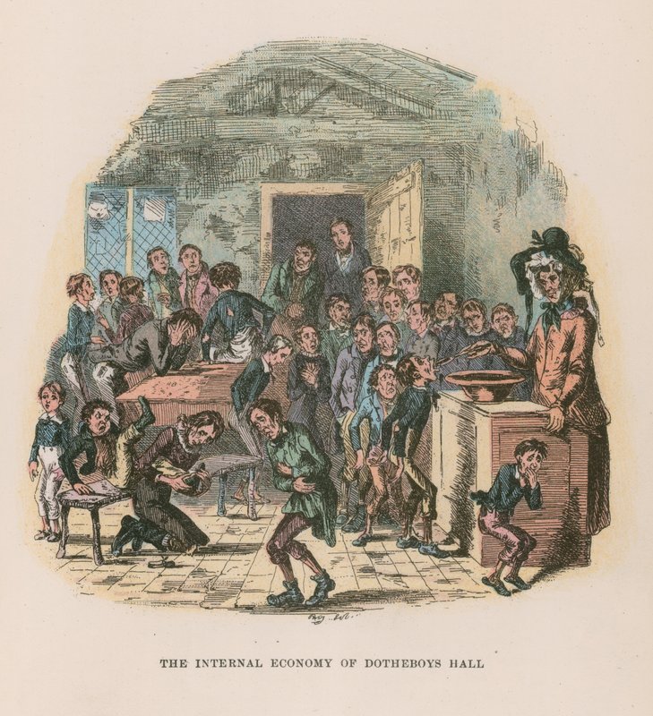 Ilustração para Nicholas Nickleby de Hablot Knight Browne
