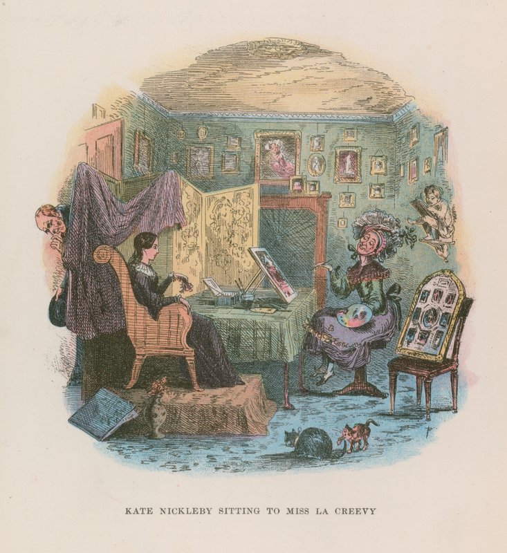 Ilustração para Nicholas Nickleby de Hablot Knight Browne