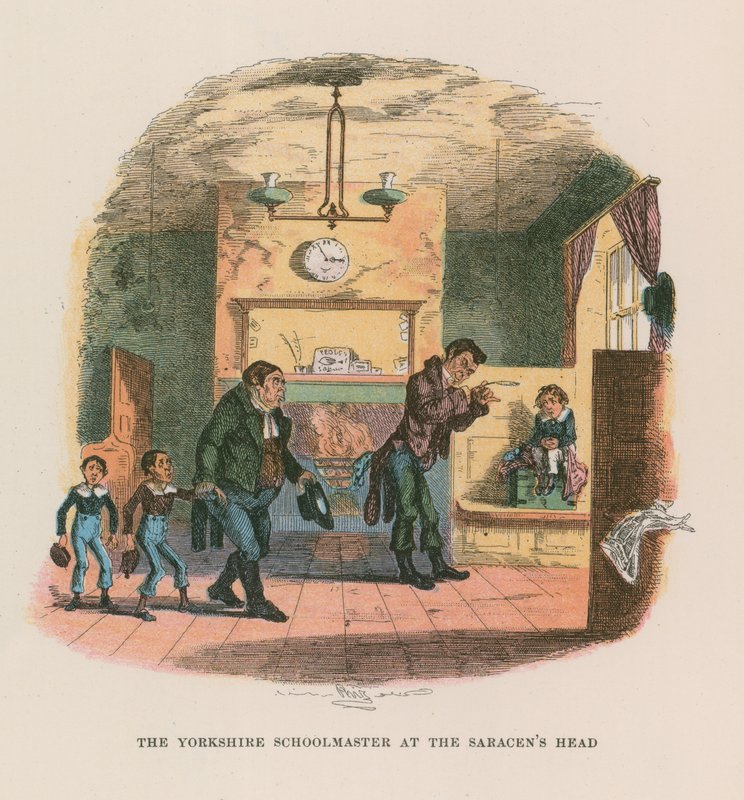 Ilustração para Nicholas Nickleby de Hablot Knight Browne