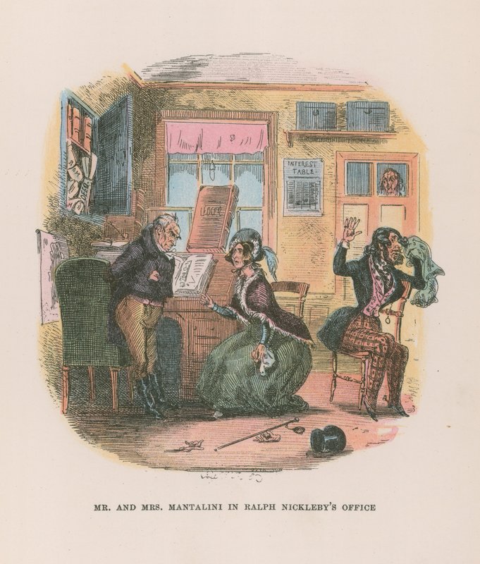 Ilustração para Nicholas Nickleby de Hablot Knight Browne