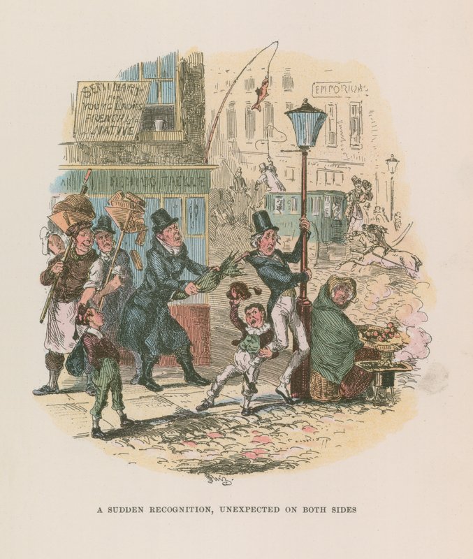Ilustração para Nicholas Nickleby de Hablot Knight Browne