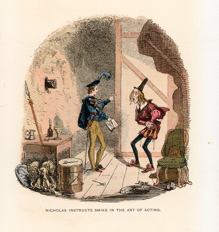 Ilustração para Nicholas Nickleby de Hablot Knight Browne