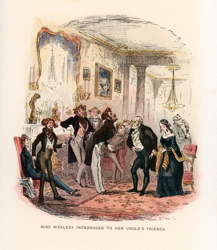 Ilustração para Nicholas Nickleby de Hablot Knight Browne