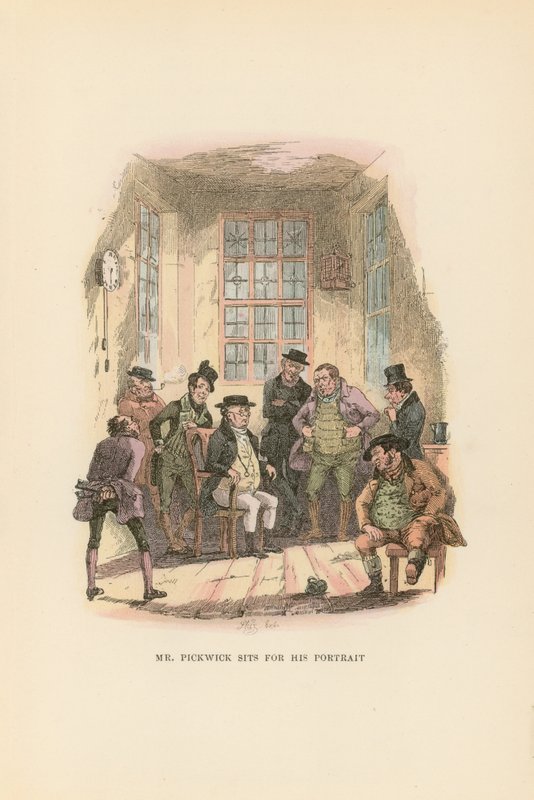 Ilustração para papéis de Pickwick de Hablot Knight Browne