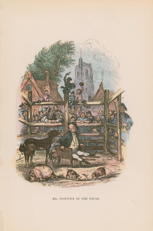 Ilustração para papéis de Pickwick de Hablot Knight Browne