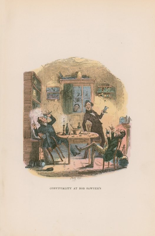 Ilustração para papéis de Pickwick de Hablot Knight Browne