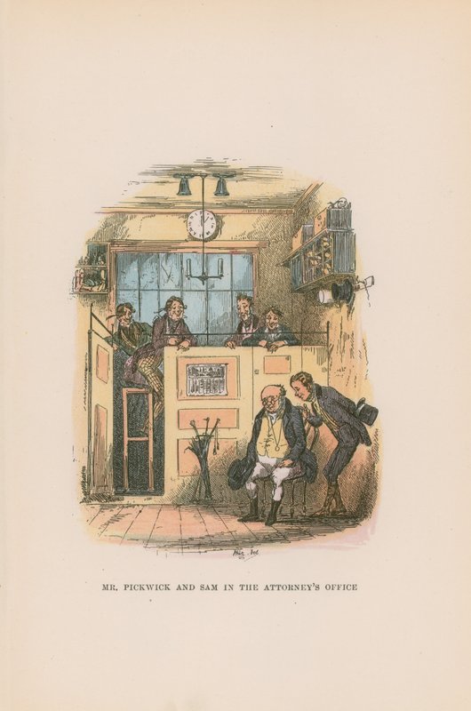 Ilustração para papéis de Pickwick de Hablot Knight Browne