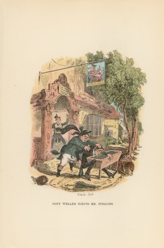 Ilustração para papéis de Pickwick de Hablot Knight Browne