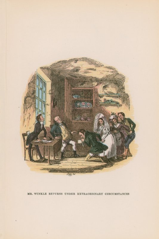 Ilustração para papéis de Pickwick de Hablot Knight Browne