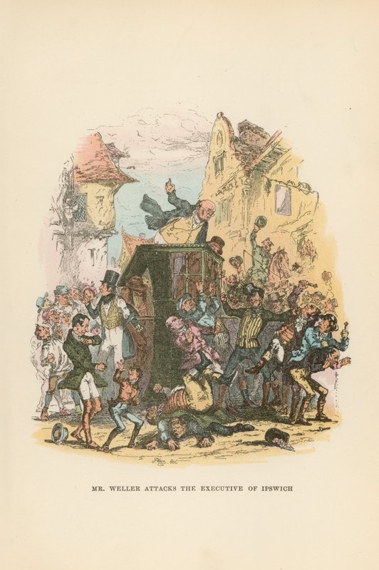 Ilustração para papéis de Pickwick de Hablot Knight Browne