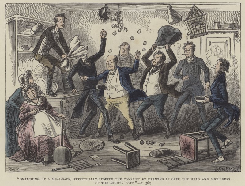 Ilustração para papéis de Pickwick de Hablot Knight Browne