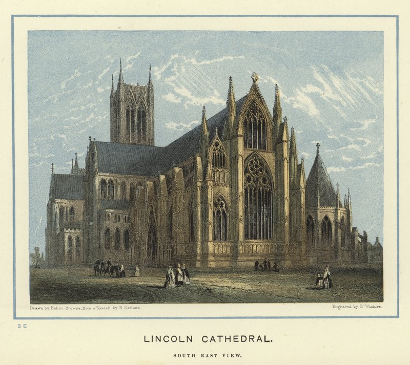 Catedral de Lincoln, vista sudeste de Hablot Knight Browne