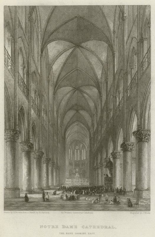 Catedral de Notre Dame, a Nave olhando para o leste de Hablot Knight Browne