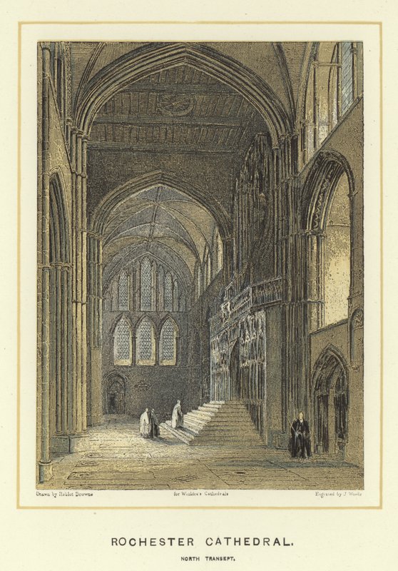 Rochester, catedral, norte, transept de Hablot Knight Browne