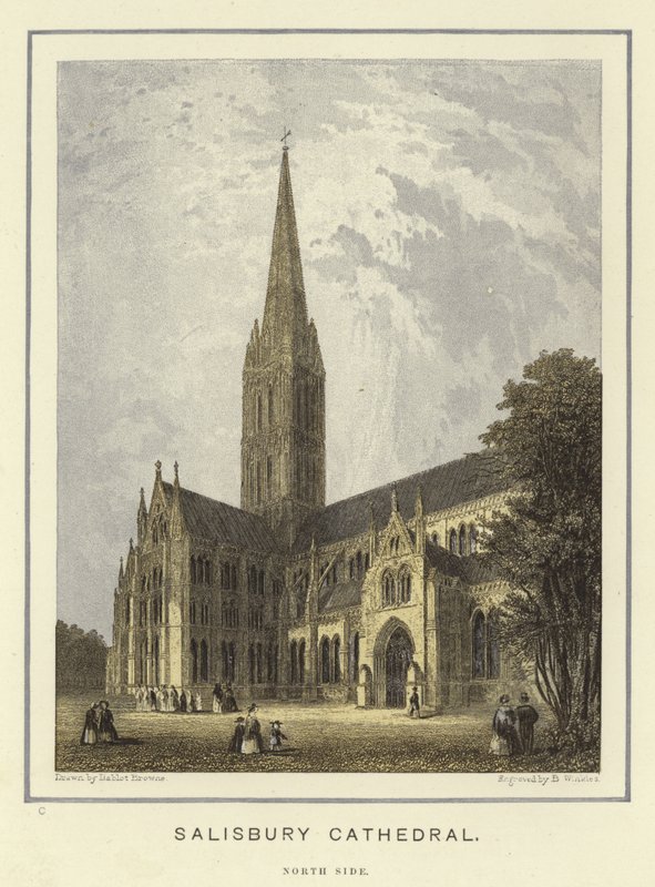 Catedral de Salisbury, lado norte de Hablot Knight Browne