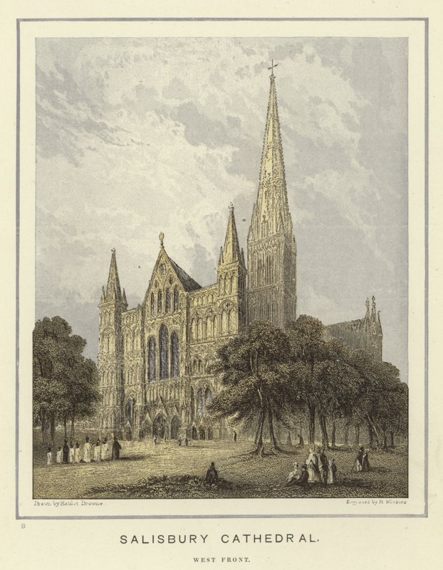 Catedral de Salisbury, frente oeste de Hablot Knight Browne