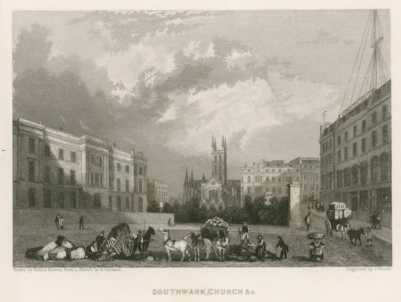 Igreja do St Saviour, Southwark, Londres de Hablot Knight Browne