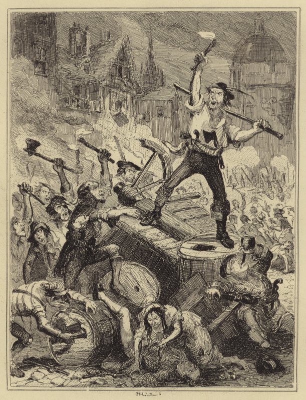 Wilkes motins de Hablot Knight Browne