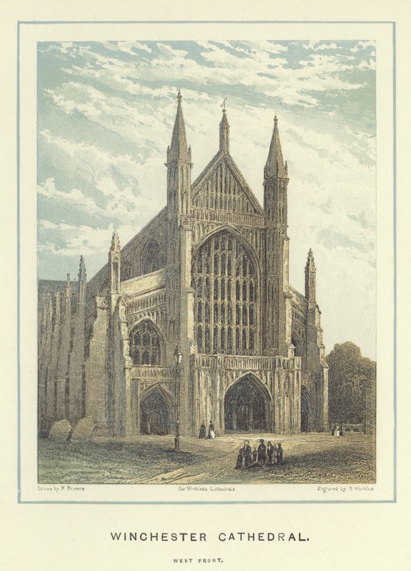 Catedral de Winchester, frente oeste de Hablot Knight Browne