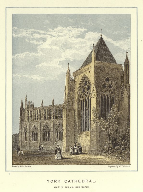 Catedral de York, vista da casa do capítulo de Hablot Knight Browne